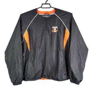 Mens Black Holloway Pullover Windbreaker Jacket T Elite 1/4 Zip Lined Size 2XL